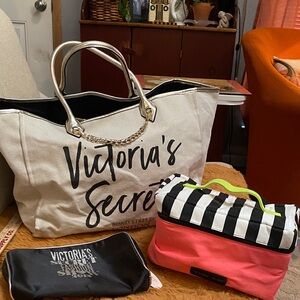 Victoria's Secret White and Black Tote Bag